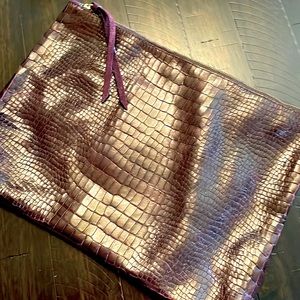 Genuine leather zip pouch. Great condition. Large size 12”x 8.5”